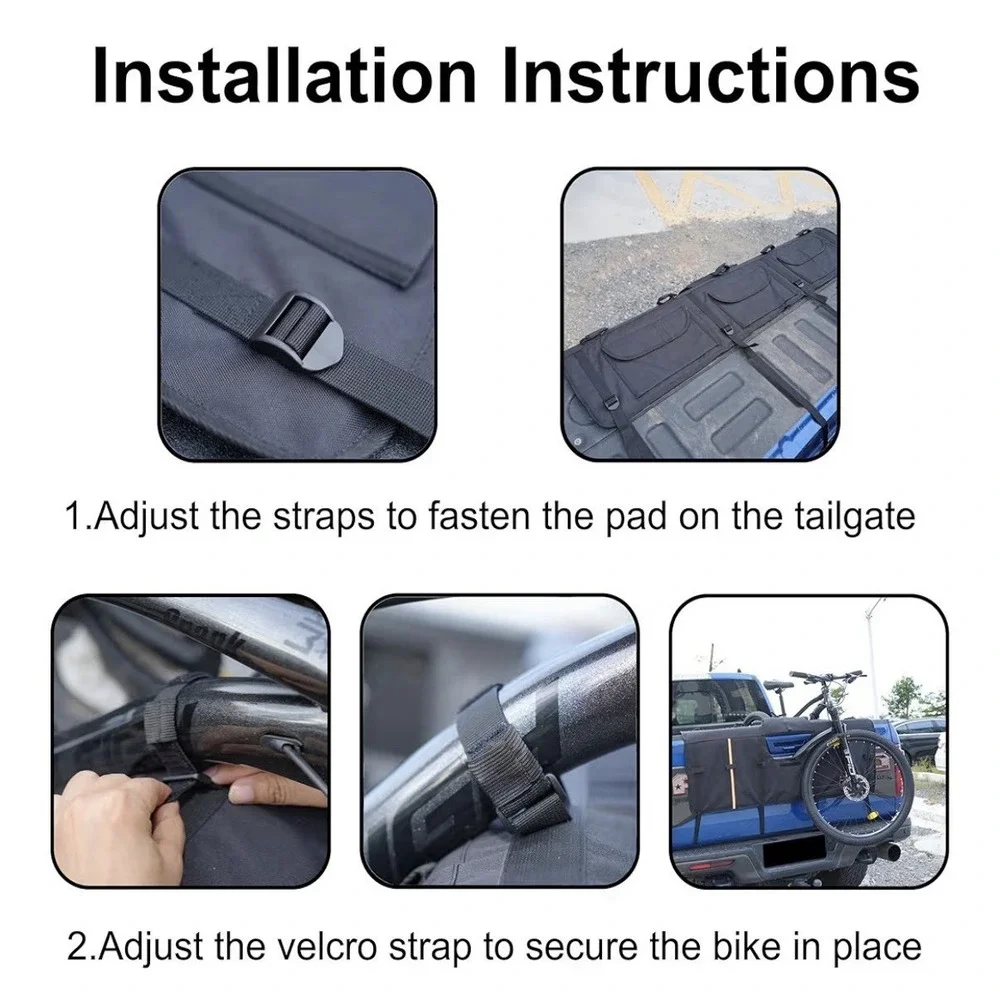 Amooca Tailgate Waterproof Pad For 5 Mountain Bikes And Tool Pockets 52